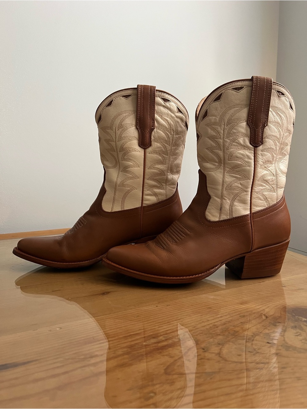 Tecovas Jolene Two Brown and Cream Western Boots